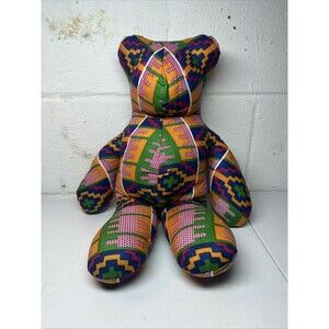 Southwestern Desert Print Native Teddy Bear Stuffed Handmade Possibly Vintage P3